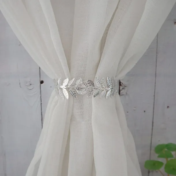 Mental Curtain Tie Backs Drapery Tiebacks Holdbacks Modern Metal Leaf Buckle Decorative Draperies Window Treatments 1 Pcs