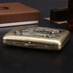 Metal Cigarette Case, Creative Embossed Design, Holds 20 Cigarettes