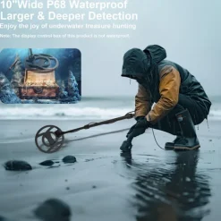 Metal Detector for Adults Professional, Detector De Metales for Gold and Silver with LCD Display, 5 Mode, Waterproof with 10