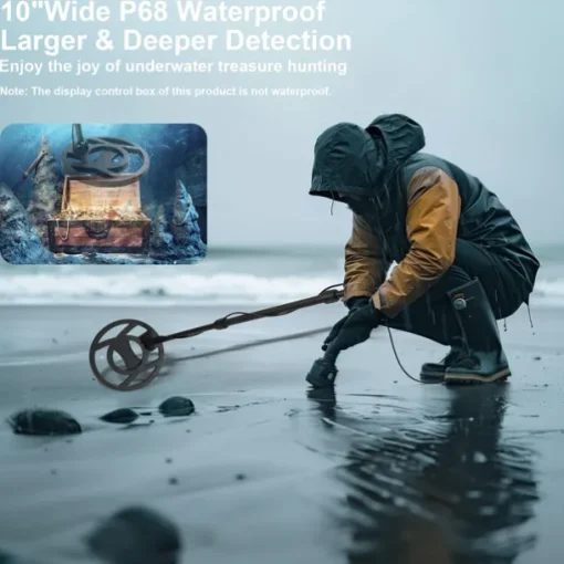 Metal Detector for Adults Professional, Detector De Metales for Gold and Silver with LCD Display, 5 Mode, Waterproof with 10" IP68 Search Coil and Upgraded Advanced DSP Chips