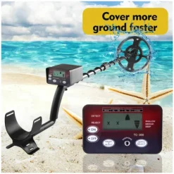 Metal Detector, TC-300 Underground Metal Detector Gold Detectors Treasure Finder Detector Circuit Metales High Sensitivity Waterproof Lightweight(TC-300)