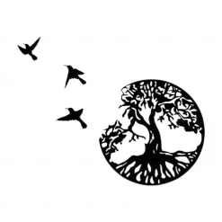 Metal Tree of Life Wall Art Decor, Large Tree of Life and Birds of Peace Wall Plaque Decorative Garden Art Hanging Sculpture