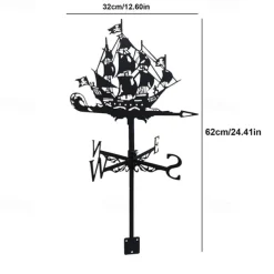 Metal Weather Vane Cock Decorated Weather Vane Iron Rooster Ornament for Roof Shack Indicating Wind Direction Yard Decor