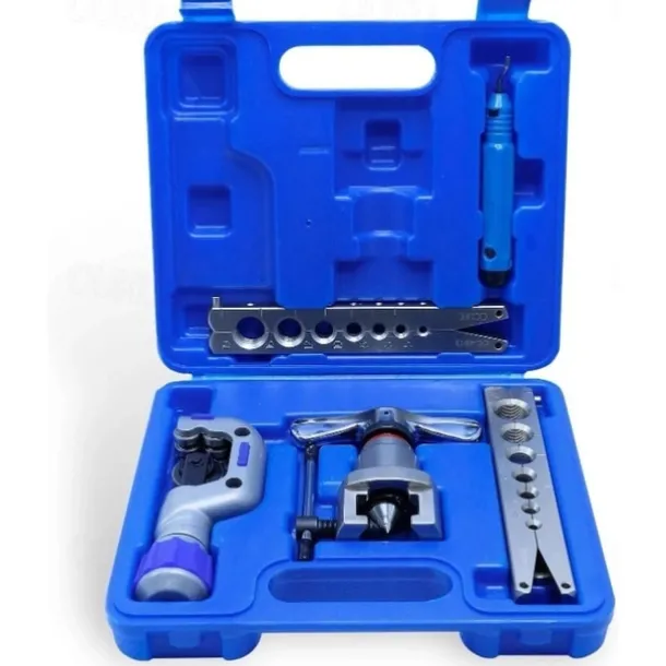 Metric Inch Orbital Flaring Tool Air Conditioning Flaring Tool for R407c/R410a with Pipe Cutter, 5-19MM, 3/16"-3/4"