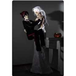 Mexican Day of the Dead Large Electric Decorative Item Halloween Amusement Park Haunted House Motion-Activated Skeleton Bride Decorative Prop
