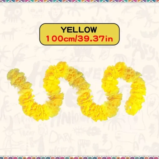 Mexico Day of the Dead Decoration Halloween Outdoor Marigold Flower Ball Cloth Field Flower String Scene Arrangement Atmosphere Props