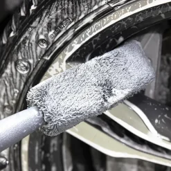 Microfiber Car Tire Brush With Long Handle, Tire Brush, Car Wheel Hub Brush, Wheel Rim Cleaning Brush, Handheld Car Washing Brush, Detailing Brush, Car Maintenance, Cleaning Supplies
