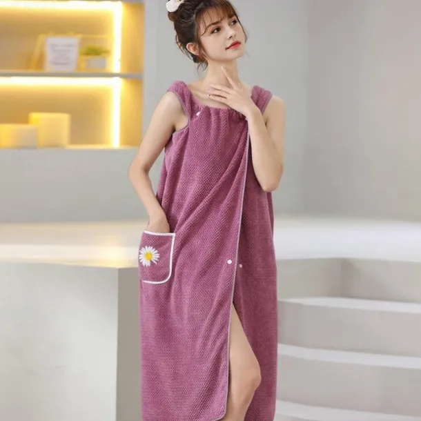 Microfiber Wearable Bath Towel Dress Super Absorbent Home Wear Bath Skirt Bath Towel Ladies Water-Absorbent Soft Thick Wrapped Bathrobe Quick-Dry Back To School College Student