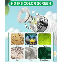 Microscope for Kids, Educational Science Kit Toys Portable Handheld Magnifying Glass, Macro Fixed Focus Digital Kid Microscopes Up to 1000x Magnification,4X Zoom, Interactive Learning