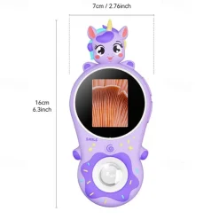 Microscope for Kids, Educational Science Kit Toys Portable Handheld Magnifying Glass, Macro Fixed Focus Digital Kid Microscopes Up to 500x Magnification,4X Zoom, Interactive Learning