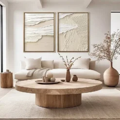 Mid Century Abstract White Neutral Decor White Plaster Wall Art New*Minimal Scandinavian Medieval 3D Textured Painting Art
