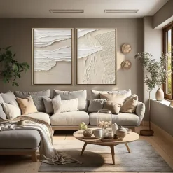 Mid Century Abstract White Neutral Decor White Plaster Wall Art New*Minimal Scandinavian Medieval 3D Textured Painting Art