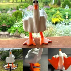 Middle Finger Duck Figurines Funny Duck You Figurine, Rude Duck Figurine Middle Finger Decor Duck Statue Middle Finger Statue Weird Decor Duck Decor