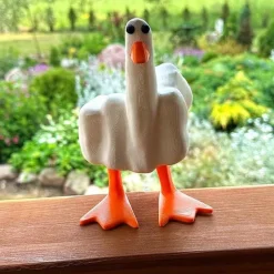 Middle Finger Duck Figurines Funny Duck You Figurine, Rude Duck Figurine Middle Finger Decor Duck Statue Middle Finger Statue Weird Decor Duck Decor