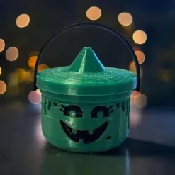Mini Boo Bucket Halloween Decorations - Retro Plastic Trick-or-Treat Pails with Jack-O'-Lantern Faces, Orange, Purple, Green, Beige - Perfect for Candy, Snacks, and Home Decor, Halloween Decorations S
