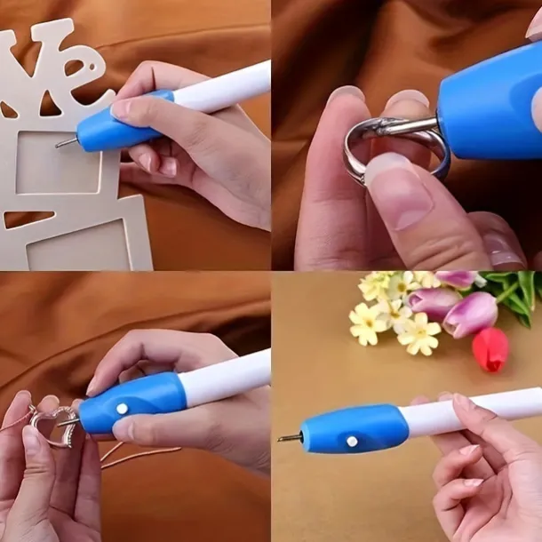 Mini Electric Carving Pen - Cordless, Precision Etching Tool for Name Writing, Plastic, Battery Powered