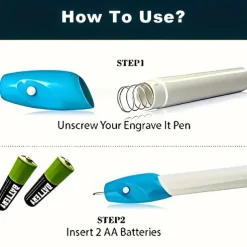 Mini Electric Carving Pen - Cordless, Precision Etching Tool for Name Writing, Plastic, Battery Powered