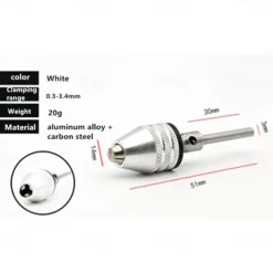 Mini Keyless Drill Chuck 0.3-8mm Self-Tighten Electric Drill Bits Collet Fixture Tools 1/4 Inch Hex Shank Quick Change Converter