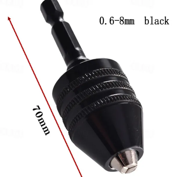 Mini Keyless Drill Chuck 0.3-8mm Self-Tighten Electric Drill Bits Collet Fixture Tools 1/4 Inch Hex Shank Quick Change Converter