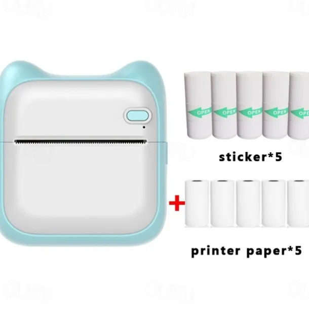 Mini Pocket Printer Bluetooth Photo Picture HD Label Student Thermal Paper Student Wrong Question Mini Portable Printer For Learning
