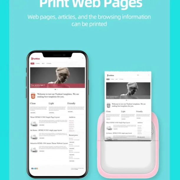 Mini Pocket Printer Bluetooth Photo Picture HD Label Student Thermal Paper Student Wrong Question Mini Portable Printer For Learning