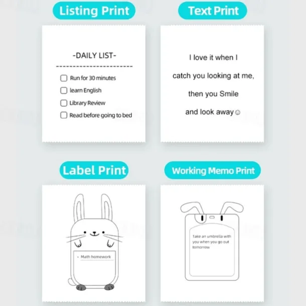 Mini Pocket Printer Bluetooth Photo Picture HD Label Student Thermal Paper Student Wrong Question Mini Portable Printer For Learning