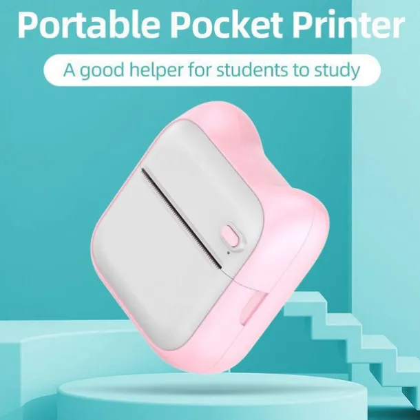 Mini Pocket Printer Bluetooth Photo Picture HD Label Student Thermal Paper Student Wrong Question Mini Portable Printer For Learning