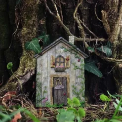 Miniature Fairy Gnome Door Figurines Elf Home For Yard Art Garden Tree Sculpture Decor Statues Decor Fairy Outdoor Garden