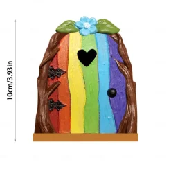 Miniature Fairy Gnome Door Figurines Elf Home For Yard Art Garden Tree Sculpture Decor Statues Decor Fairy Outdoor Garden