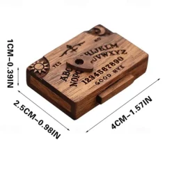 Miniature Spirit Board with Drawer Ouija Board,Wooden Ouija Boards Miniatures with Planchettes, Emotional Love Drawer, Mini Ouija Board for Home Decor Halloween Decorations