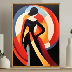 Minimalist Geometry Woman Original Abstract Oil Painting on Canvas Hand-painted Wall Art Modern Home Decoration Contemporary Art No Frame