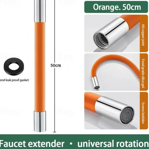 Mintiml Faucet Extender Universal Faucet Extension Pipe 1/2' Connnetor Extension Tube For Outer Joint Wavsh Basin Splash Head