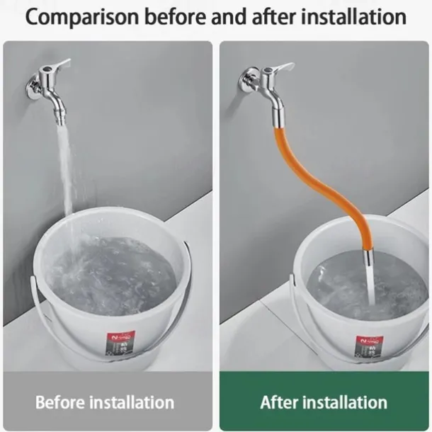 Mintiml Faucet Extender Universal Faucet Extension Pipe 1/2' Connnetor Extension Tube For Outer Joint Wavsh Basin Splash Head