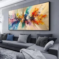Mintura Handmade Abstract Oil Paintings On Canvas Wall Art Decoration Modern Picture For Home Decor Rolled Frameless Unstretched Painting
