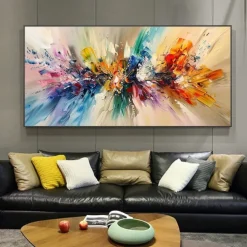 Mintura Handmade Abstract Oil Paintings On Canvas Wall Art Decoration Modern Picture For Home Decor Rolled Frameless Unstretched Painting