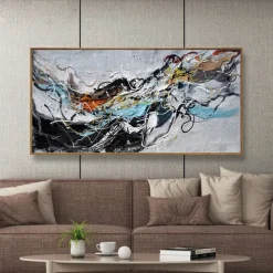 Mintura Handmade Abstract Colorful Oil Paintings On Canvas Wall Art Decoration Modern Picture For Home Decor Rolled Frameless Unstretched Painting