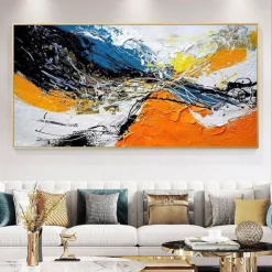 Mintura Handmade Abstract Colorful Oil Paintings On Canvas Wall Art Decoration Modern Picture For Home Decor Rolled Frameless Unstretched Painting