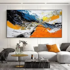 Mintura Handmade Abstract Colorful Oil Paintings On Canvas Wall Art Decoration Modern Picture For Home Decor Rolled Frameless Unstretched Painting