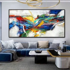 Mintura Handmade Abstract Colorful Oil Paintings On Canvas Wall Art Decoration Modern Picture For Home Decor Rolled Frameless Unstretched Painting