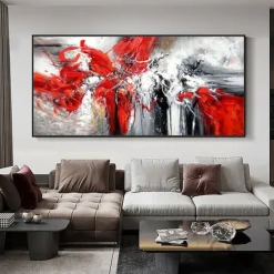 Mintura Handmade Abstract Colorful Oil Paintings On Canvas Wall Art Decoration Modern Picture For Home Decor Rolled Frameless Unstretched Painting