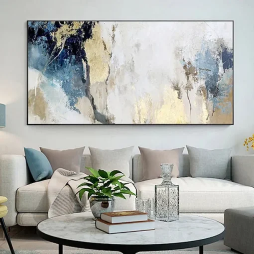 Mintura Handmade Abstract Gold Oil Paintings On Canvas Wall Art Decoration Modern Picture For Home Decor Rolled Frameless Unstretched Painting