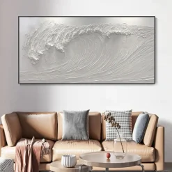 Mintura Handmade 3D Sea Wave Oil Paintings On Canvas Wall Art Decoration Modern Abstract Picture For Home Decor Rolled Frameless Unstretched Painting