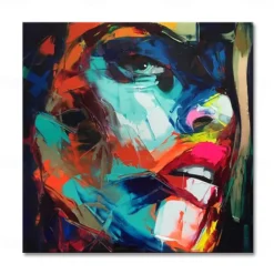 Mintura Handmade Face Oil Paintings On Canvas Wall Art Decoration Modern Abstract Figure Pictures For Home Decor Rolled Frameless Unstretched Painting