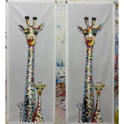 Mintura Handmade Giraffe Animals Oil Paintings On Canvas Wall Art Decoration Modern Abstract Picture For Home Decor Rolled Frameless Unstretched Painting