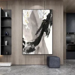 Mintura Handmade Gold Oil Paintings On Canvas Wall Art Decoration Modern Abstract Picture For Home Decor Rolled Frameless Unstretched Painting