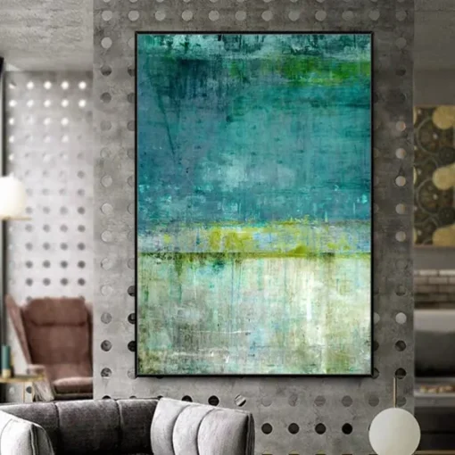 Mintura Handmade Green Abstract Oil Paintings On Canvas Modern Wall Art Room Decoration Picture For Home Decor Rolled Frameless Unstretched Painting