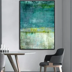 Mintura Handmade Green Abstract Oil Paintings On Canvas Modern Wall Art Room Decoration Picture For Home Decor Rolled Frameless Unstretched Painting