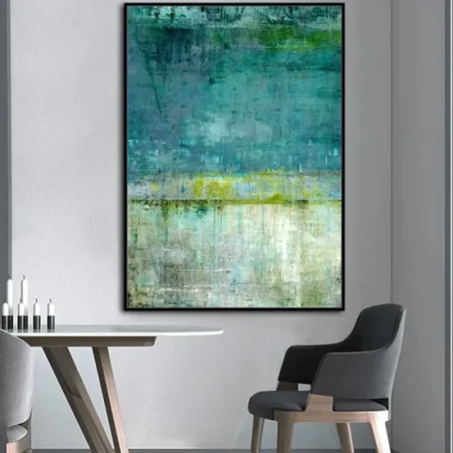 Mintura Handmade Green Abstract Oil Paintings On Canvas Modern Wall Art Room Decoration Picture For Home Decor Rolled Frameless Unstretched Painting