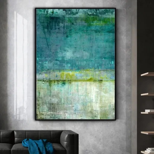 Mintura Handmade Green Abstract Oil Paintings On Canvas Modern Wall Art Room Decoration Picture For Home Decor Rolled Frameless Unstretched Painting