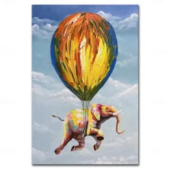 Mintura Handmade Hot Air Balloon Oil Paintings On Canvas Wall Art Decoration Modern Abstract Picture For Home Decor Rolled Frameless Unstretched Painting